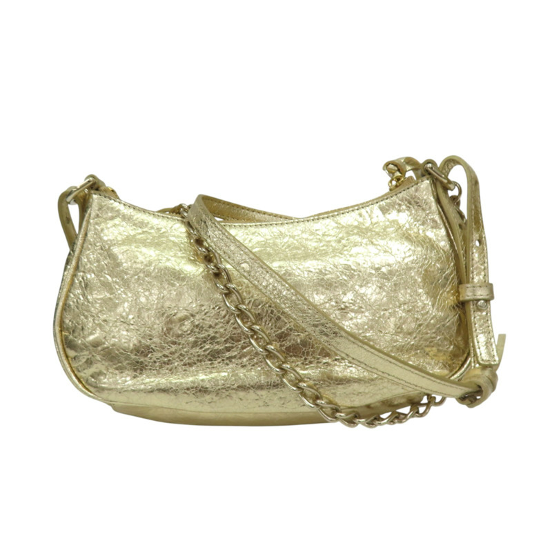 金色羊皮 水鑽 Le Cagole Mini 肩背包 金扣 695814【BALENCIAGA 巴黎世家】 #695814-1
