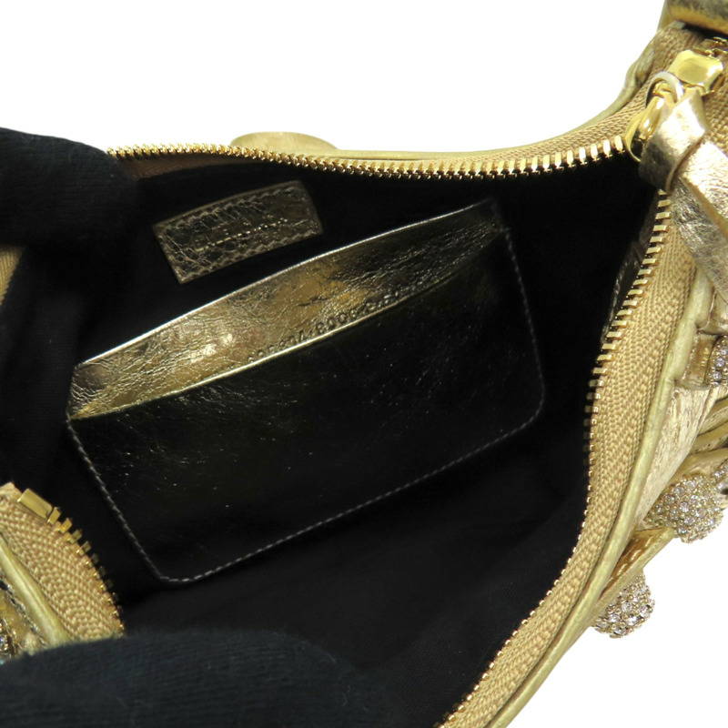 金色羊皮 水鑽 Le Cagole Mini 肩背包 金扣 695814【BALENCIAGA 巴黎世家】 #695814-4