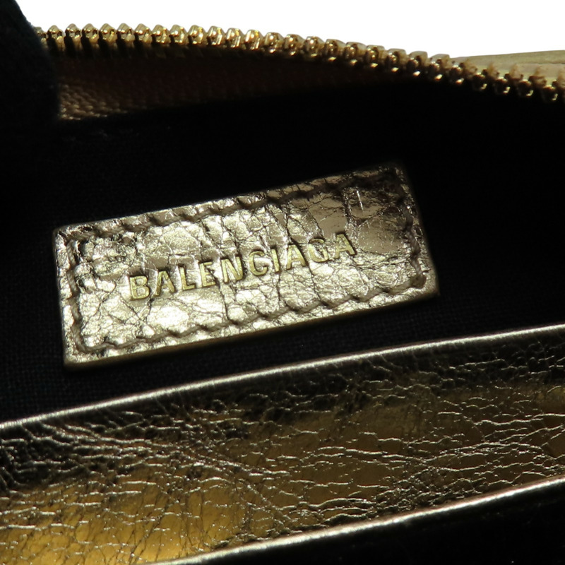 金色羊皮 水鑽 Le Cagole Mini 肩背包 金扣 695814【BALENCIAGA 巴黎世家】 #695814-6