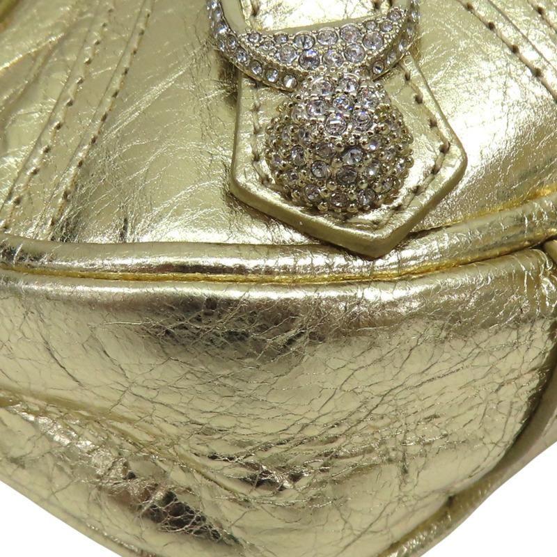 金色羊皮 水鑽 Le Cagole Mini 肩背包 金扣 695814【BALENCIAGA 巴黎世家】 #695814-11