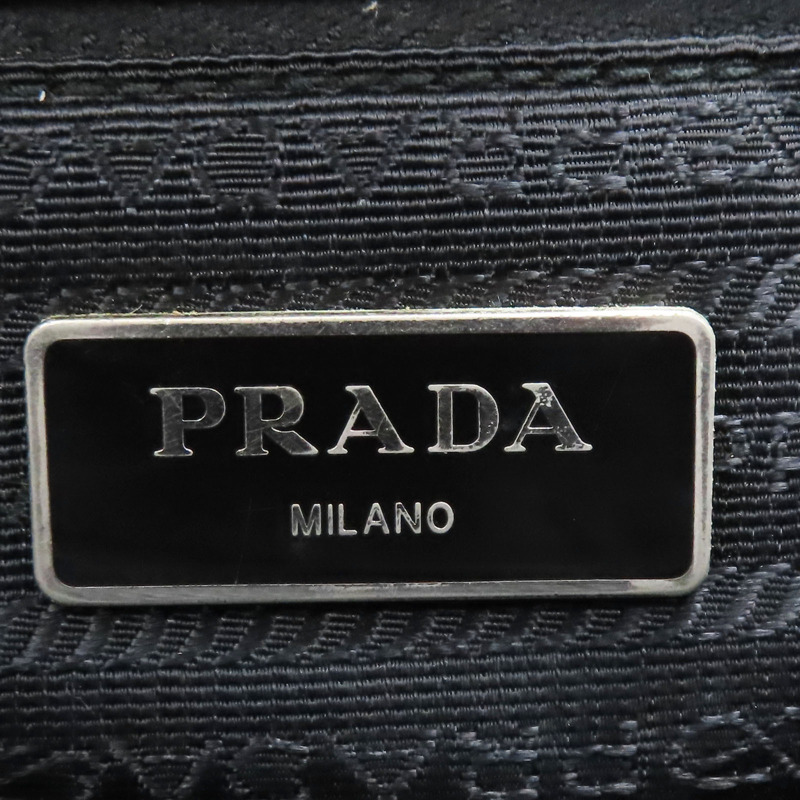 黑色尼龍 郵差包 肩背包 銀扣【PRADA 普拉達】 VA0793-8