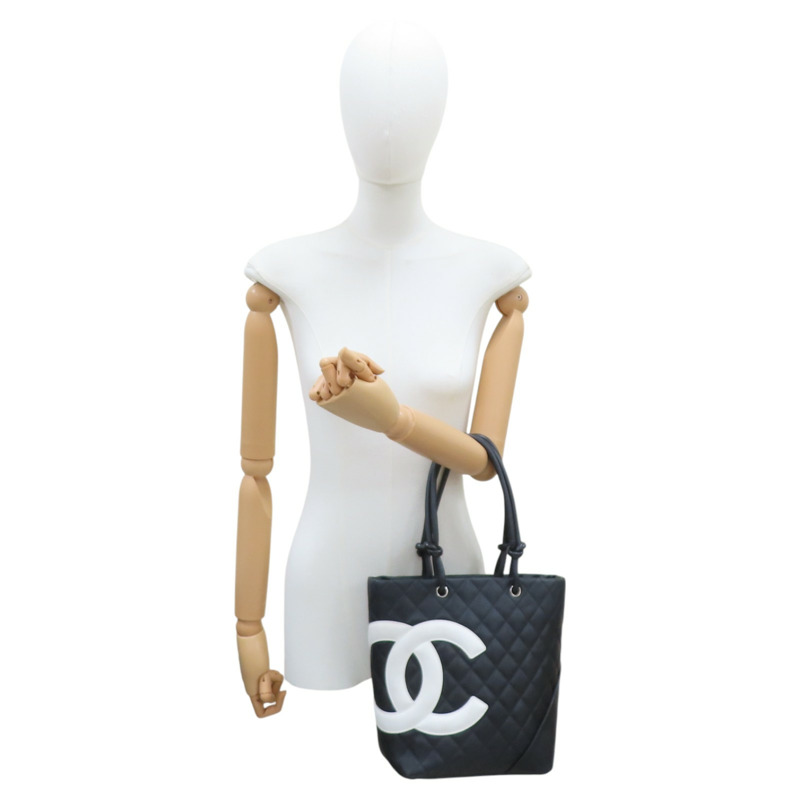 黑色 牛皮 Cambon Ligne tote 手提包 A25167 (無卡)【CHANEL 香奈兒】 A25167-10