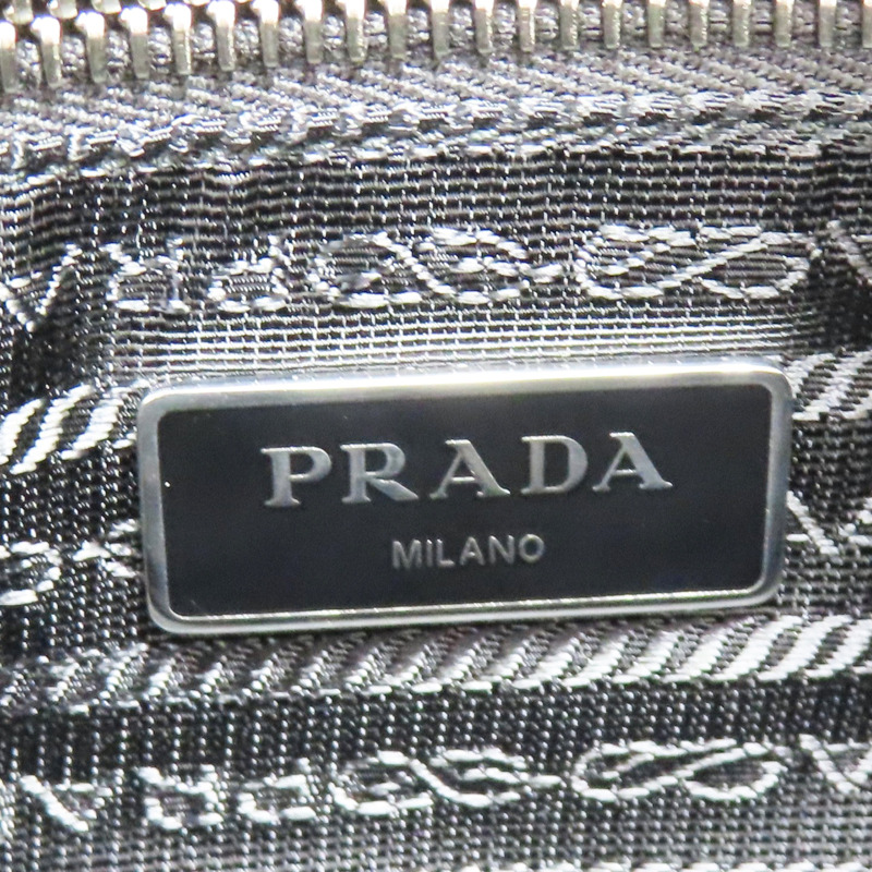 黑色 尼龍帆布 肩背包【PRADA 普拉達】-6