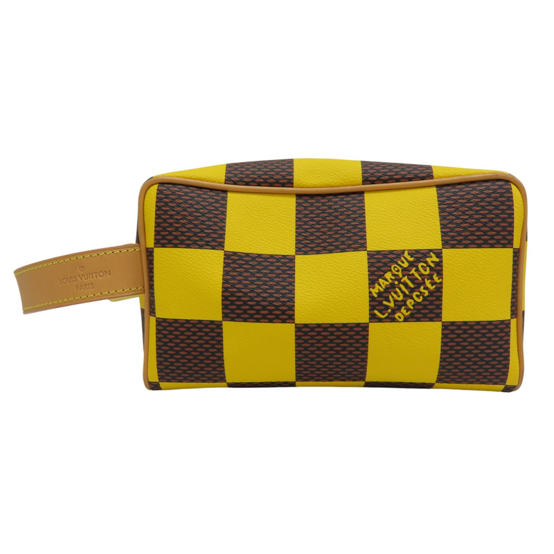 黃色 棋盤格 Locker Dopp Kit 手提包【LOUIS VUITTON LV 路易威登】 N40567-0