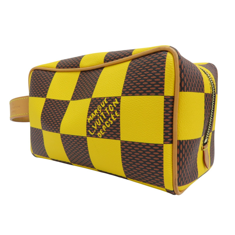 黃色 棋盤格 Locker Dopp Kit 手提包【LOUIS VUITTON LV 路易威登】 N40567-2