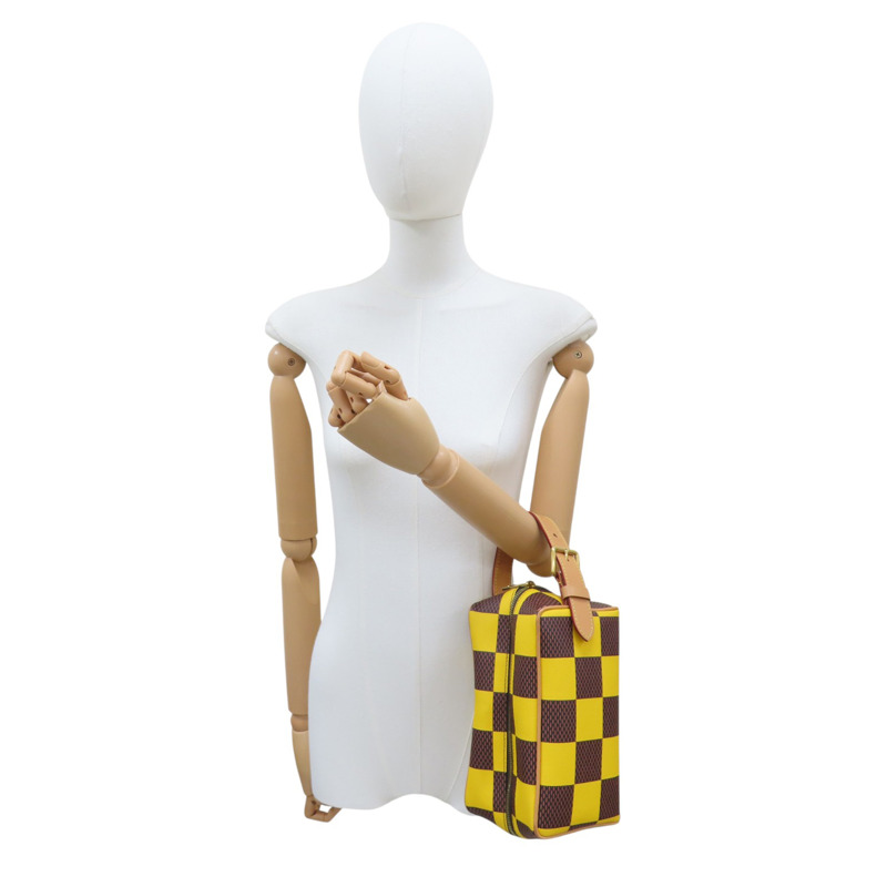 黃色 棋盤格 Locker Dopp Kit 手提包【LOUIS VUITTON LV 路易威登】 N40567-6