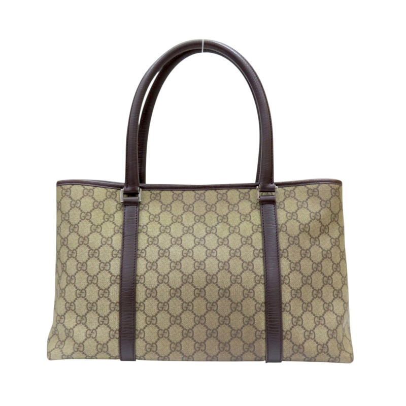 棕色 GG帆布 牛皮 肩背包 銀扣 114595【GUCCI 古馳】 114595-1