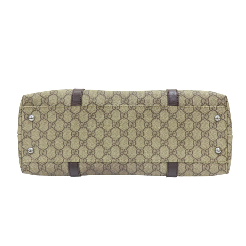 棕色 GG帆布 牛皮 肩背包 銀扣 114595【GUCCI 古馳】 114595-3