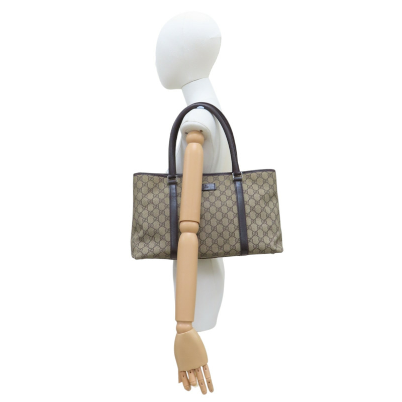 棕色 GG帆布 牛皮 肩背包 銀扣 114595【GUCCI 古馳】 114595-10
