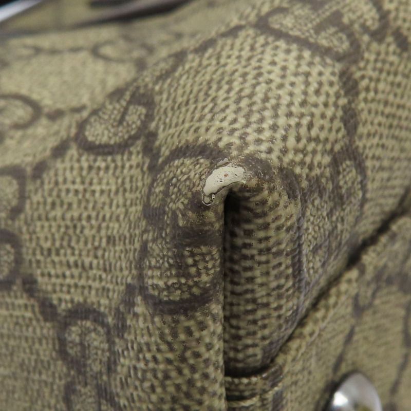 棕色 GG帆布 牛皮 肩背包 銀扣 114595【GUCCI 古馳】 114595-11