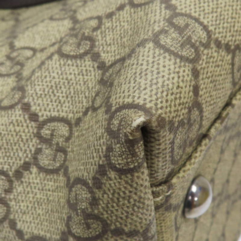 棕色 GG帆布 牛皮 肩背包 銀扣 114595【GUCCI 古馳】 114595-13