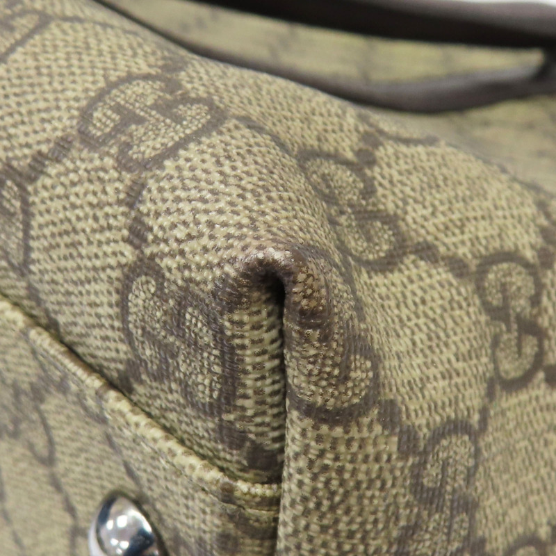 棕色 GG帆布 牛皮 肩背包 銀扣 114595【GUCCI 古馳】 114595-14