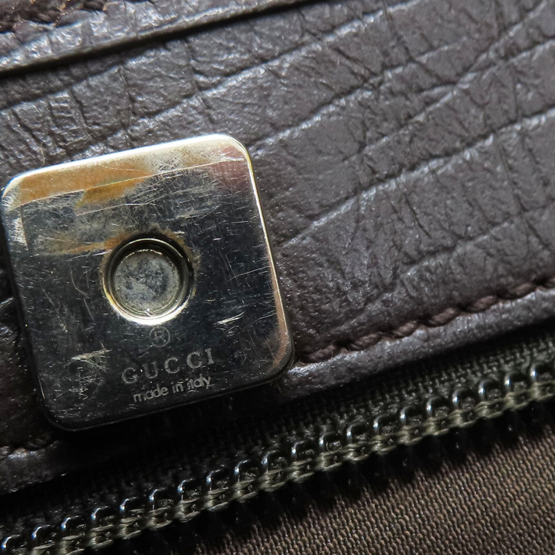 棕色 GG帆布 牛皮 肩背包 銀扣 114595【GUCCI 古馳】 114595-15