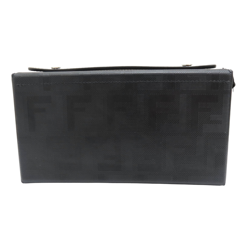 黑色 帆布小牛皮飾邊 Baguette Soft Trunk 硬殼 肩背包【FENDI 芬迪】 7VA565-1