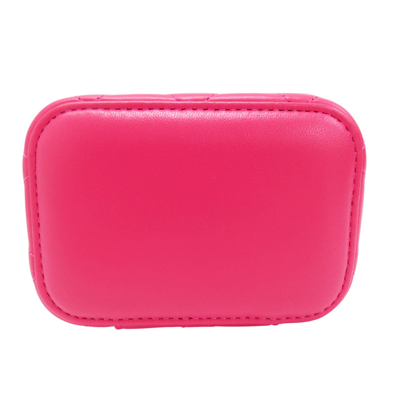 桃粉色 羊皮 Mini Vanity Case 鍊帶 肩背包 金扣【CHANEL 香奈兒】-3