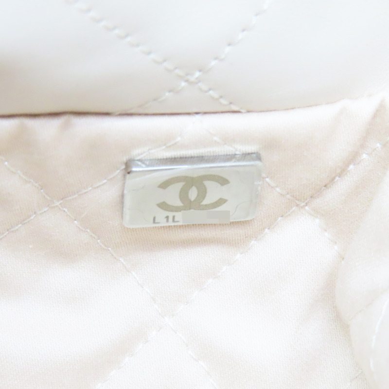 米白牛皮 22 中號 肩背包 銀扣 AS3261【CHANEL 香奈兒】 AS3261-9
