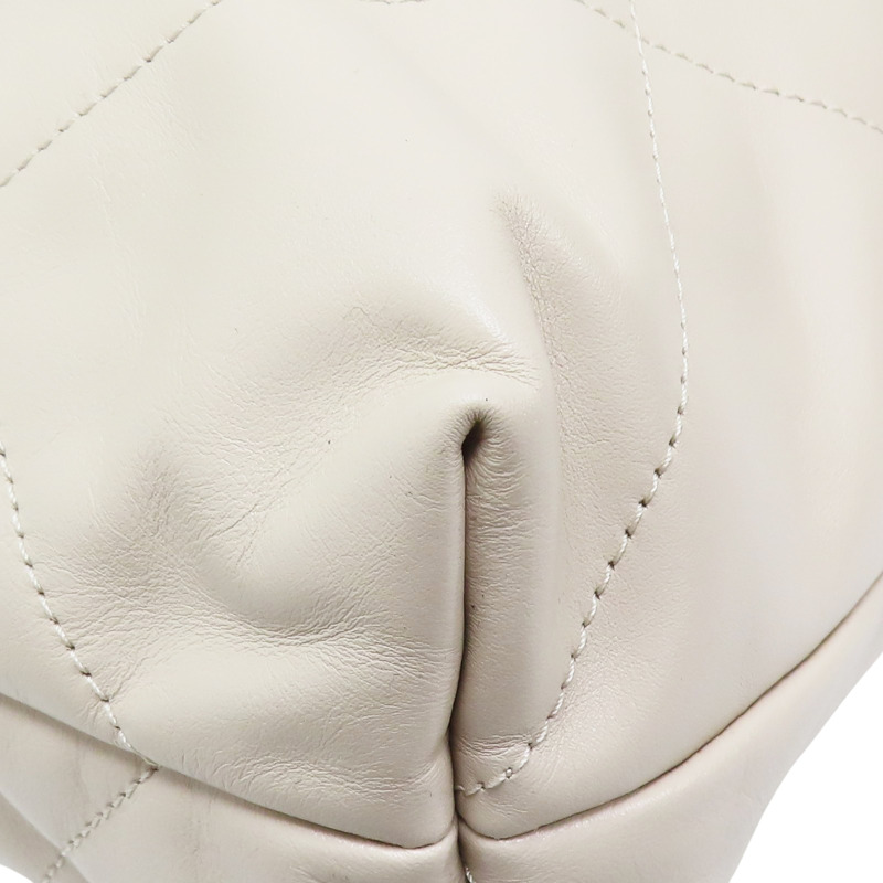 米白牛皮 22 中號 肩背包 銀扣 AS3261【CHANEL 香奈兒】 AS3261-14