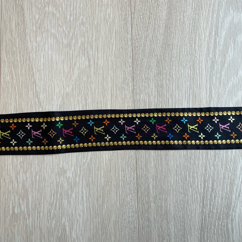 LV Louis Vuitton 黑彩絲巾-6