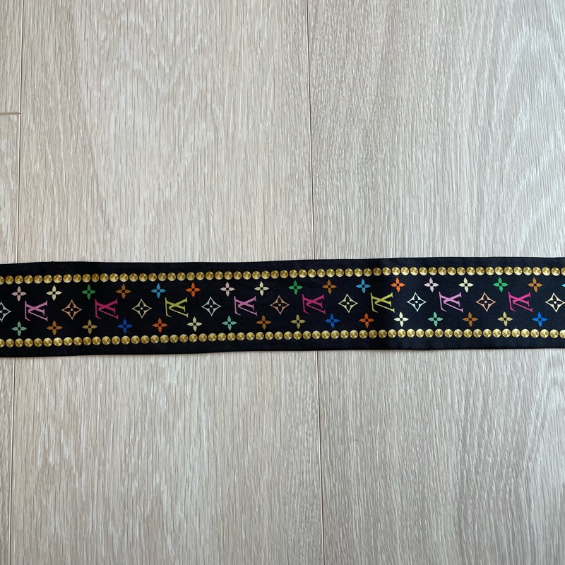 LV Louis Vuitton 黑彩絲巾-9