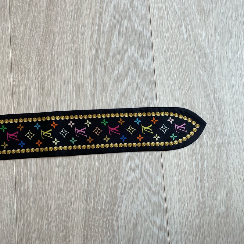 LV Louis Vuitton 黑彩絲巾-10