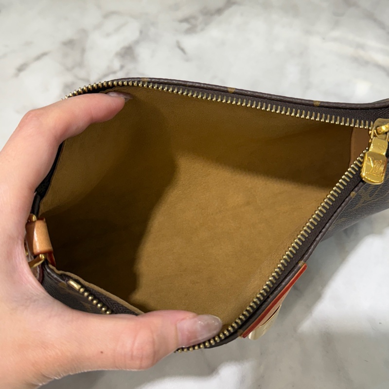 🌟新款麻將包🌟LV 原花Pochette Tirette金釦手提肩斜背麻將包M12859-5