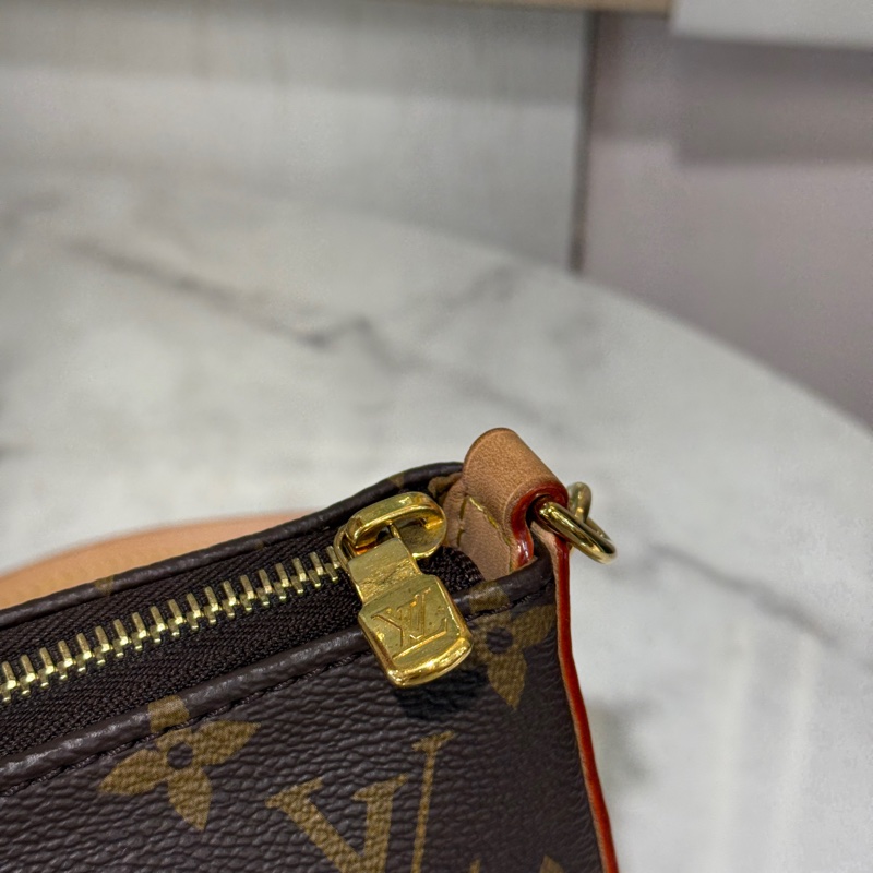 🌟新款麻將包🌟LV 原花Pochette Tirette金釦手提肩斜背麻將包M12859-7