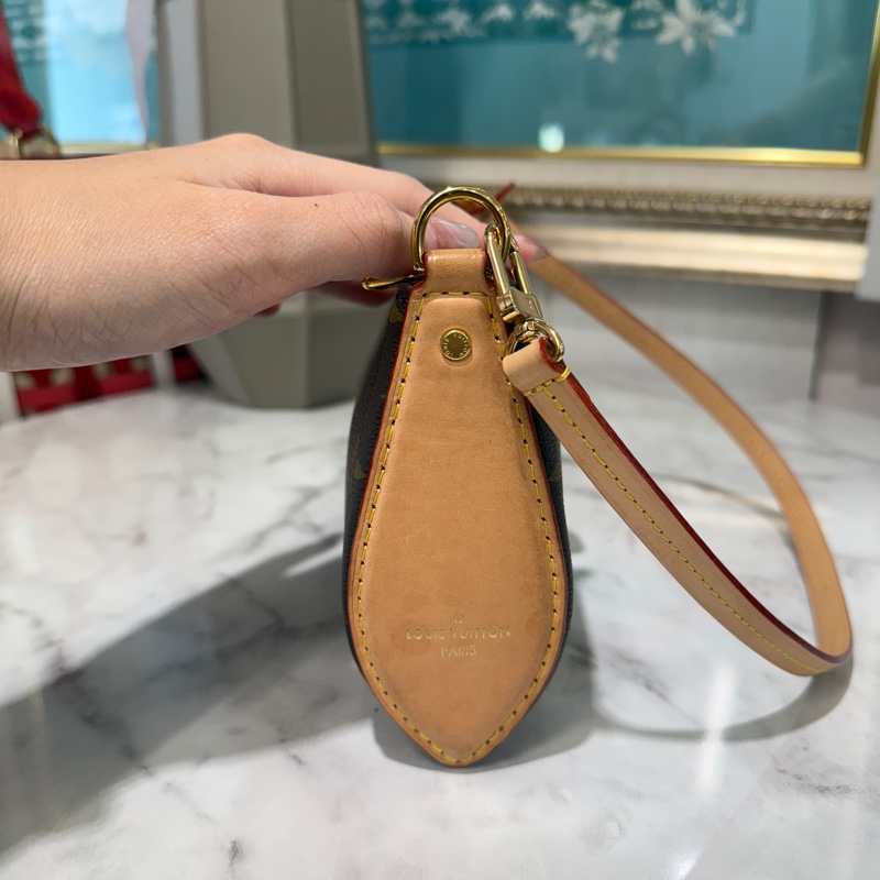 🌟新款麻將包🌟LV 原花Pochette Tirette金釦手提肩斜背麻將包M12859-11
