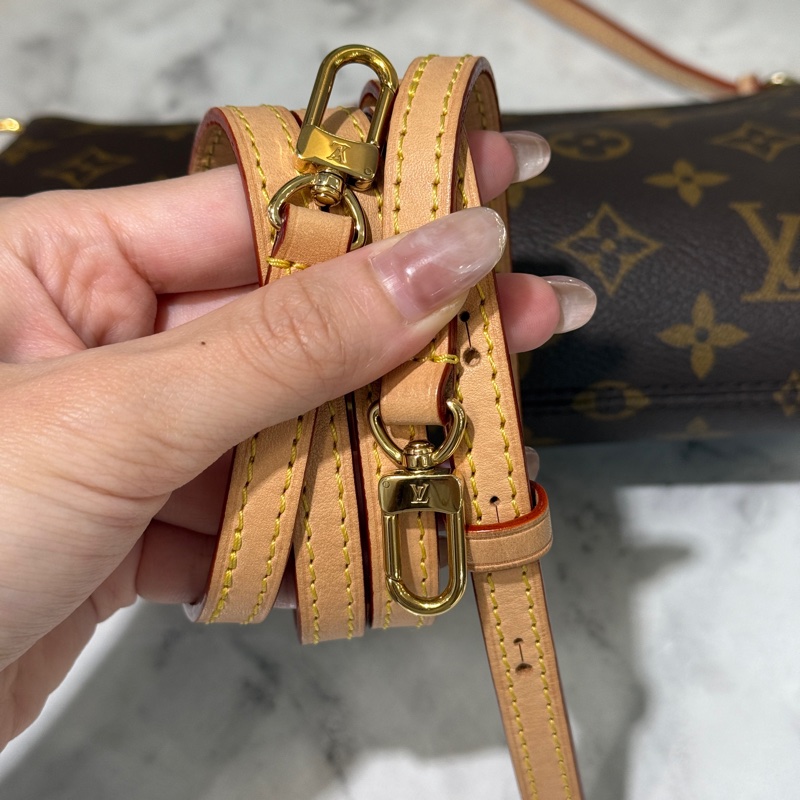 🌟新款麻將包🌟LV 原花Pochette Tirette金釦手提肩斜背麻將包M12859-12