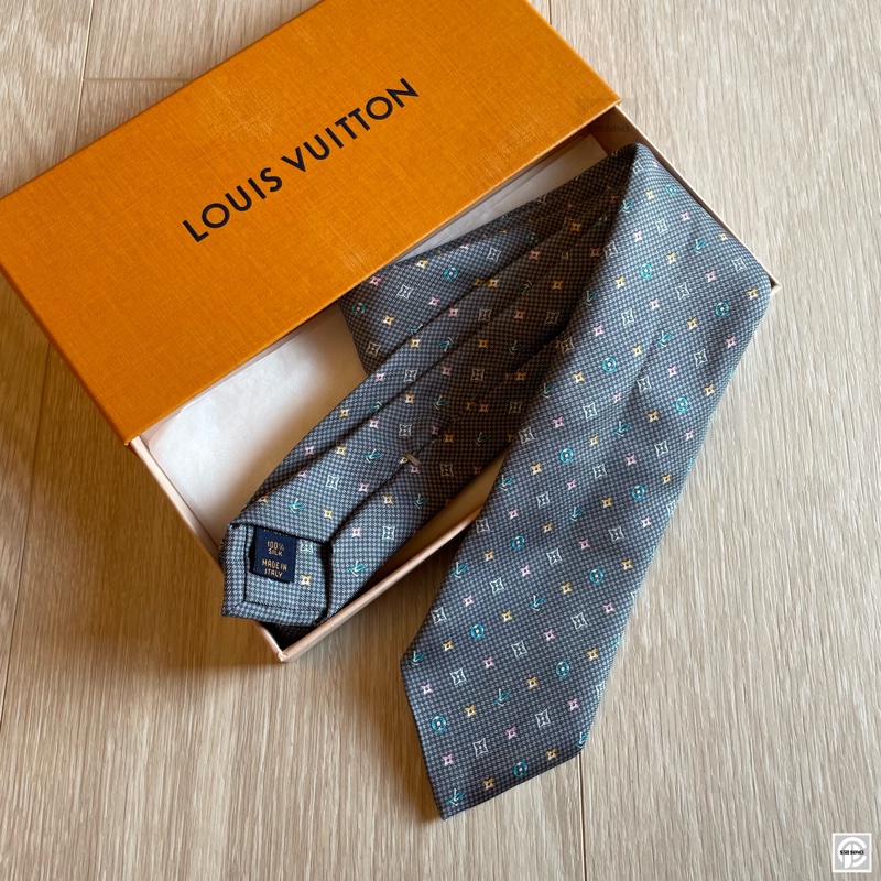 LV Louis Vuitton 藍色老花領帶 👔-0