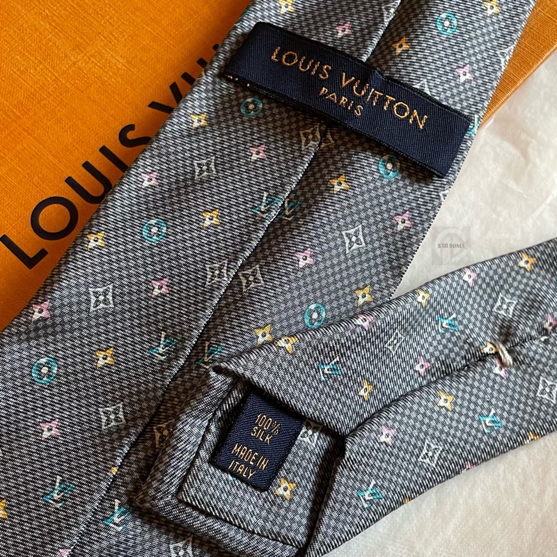 LV Louis Vuitton 藍色老花領帶 👔-12