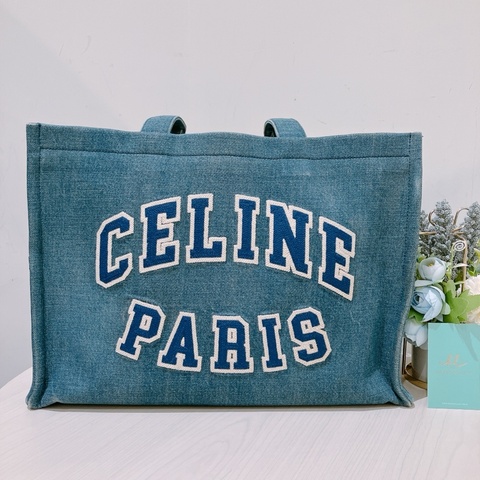 TK1828 CELINE 思琳大號牛仔布手拿包包CABAS DENIM TOTE BAG