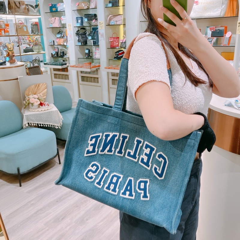 TK1828 CELINE 思琳大號牛仔布手拿包包CABAS DENIM TOTE BAG-10