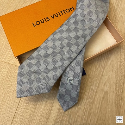 LV Louis Vuitton Damier 藍色棋盤格領帶 👔