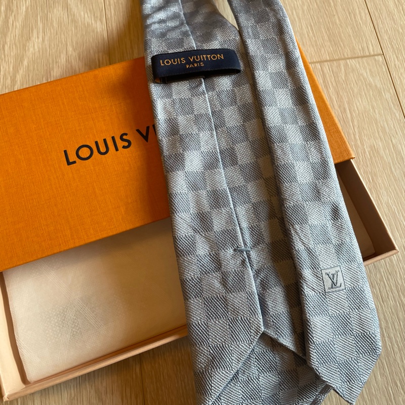 LV Louis Vuitton Damier 藍色棋盤格領帶 👔-1