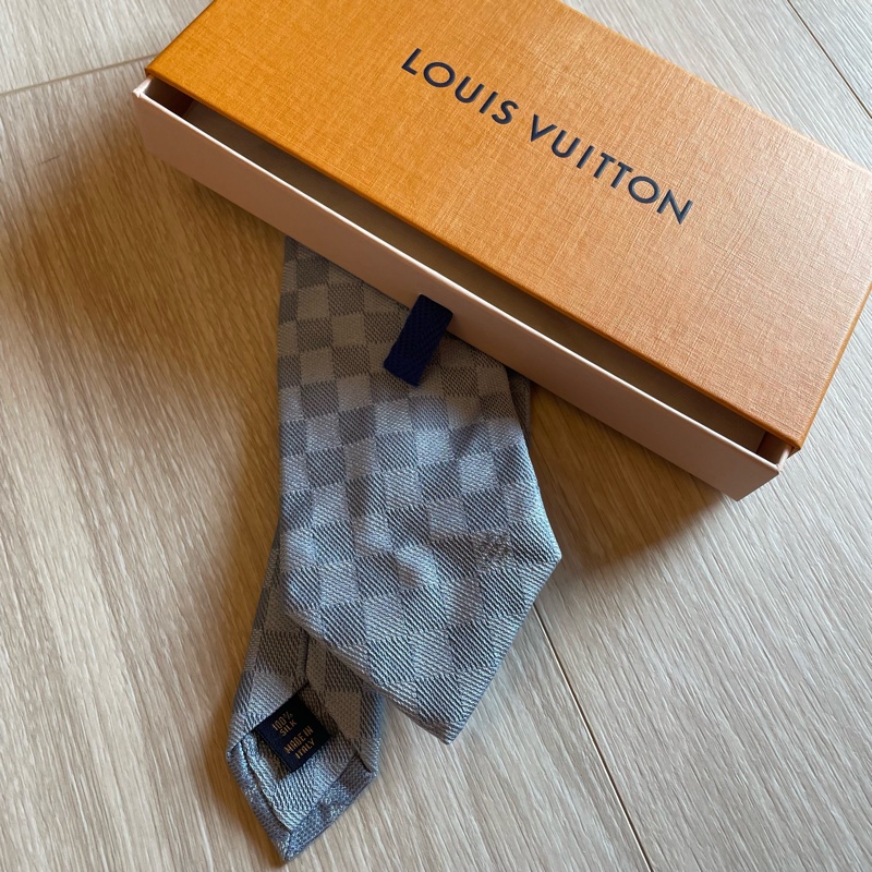 LV Louis Vuitton Damier 藍色棋盤格領帶 👔-2
