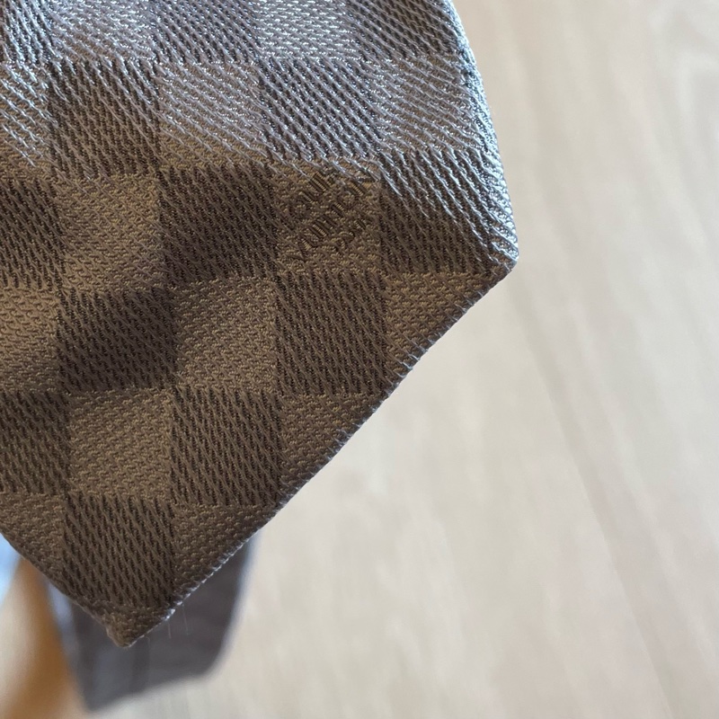 LV Louis Vuitton Damier 藍色棋盤格領帶 👔-3