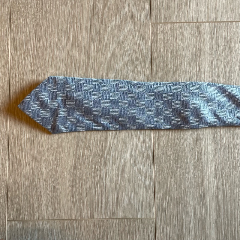 LV Louis Vuitton Damier 藍色棋盤格領帶 👔-5