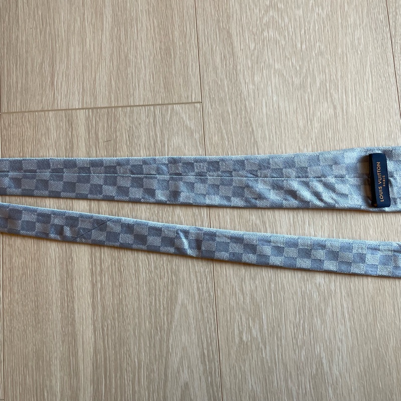 LV Louis Vuitton Damier 藍色棋盤格領帶 👔-9