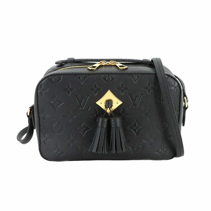 路易威登 Monogram Empreinte Saintonge 黑色和黑色皮革肩背包 (M44593)-0