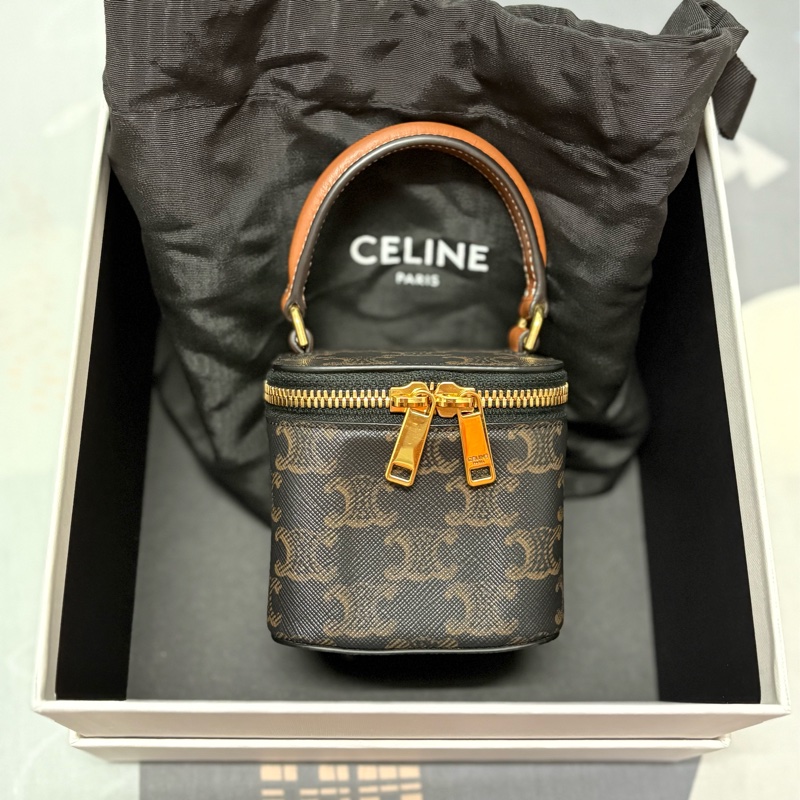 Celine 標誌印花迷你化妝袋-4