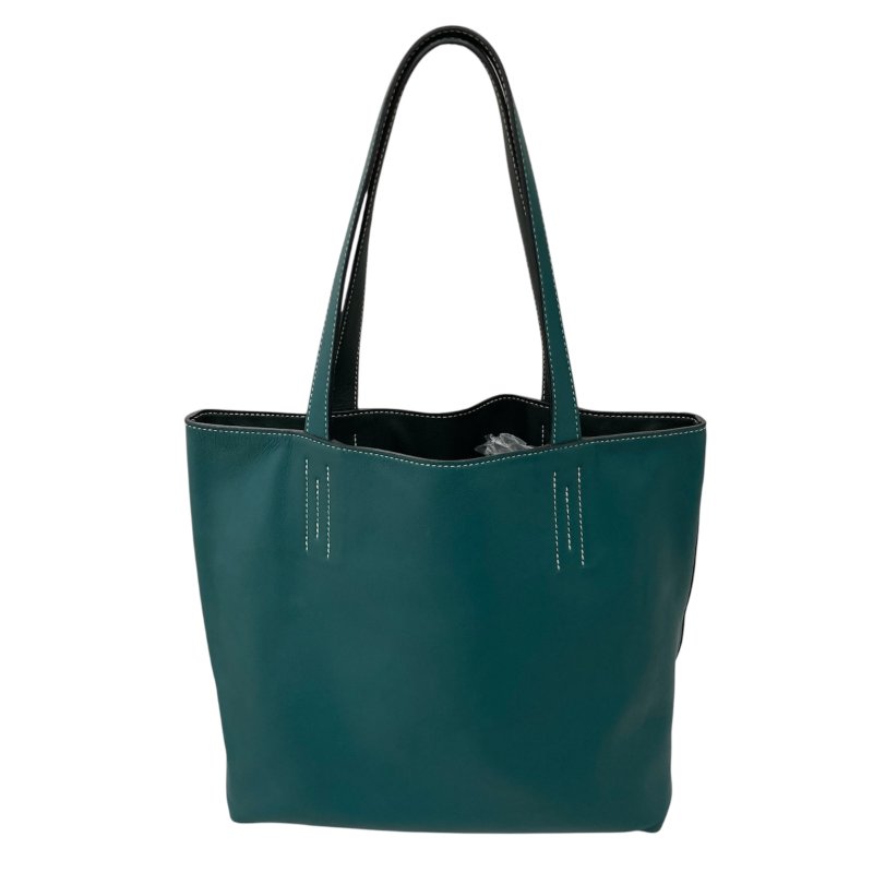 HERMES 愛馬仕 DOUBLE SENS28 雙面托特包 VAUX SWIFT皮革 海洋藍×深綠-1