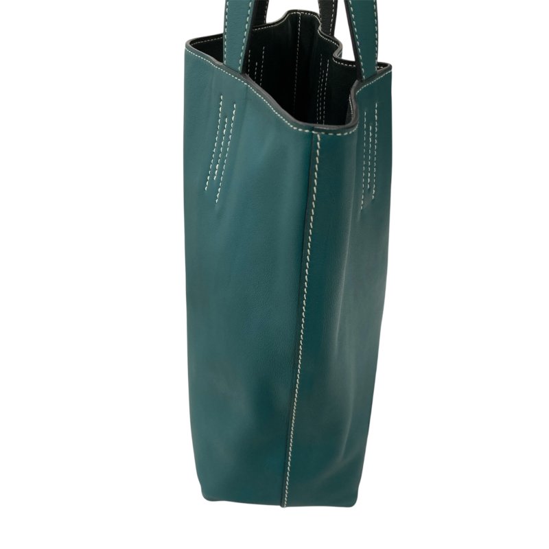 HERMES 愛馬仕 DOUBLE SENS28 雙面托特包 VAUX SWIFT皮革 海洋藍×深綠-2