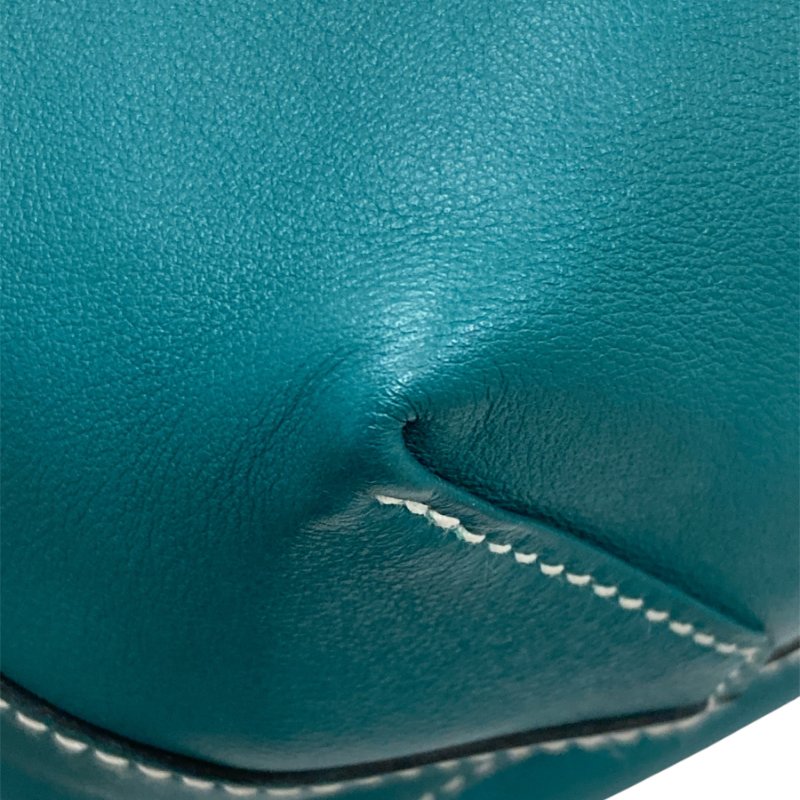 HERMES 愛馬仕 DOUBLE SENS28 雙面托特包 VAUX SWIFT皮革 海洋藍×深綠-8