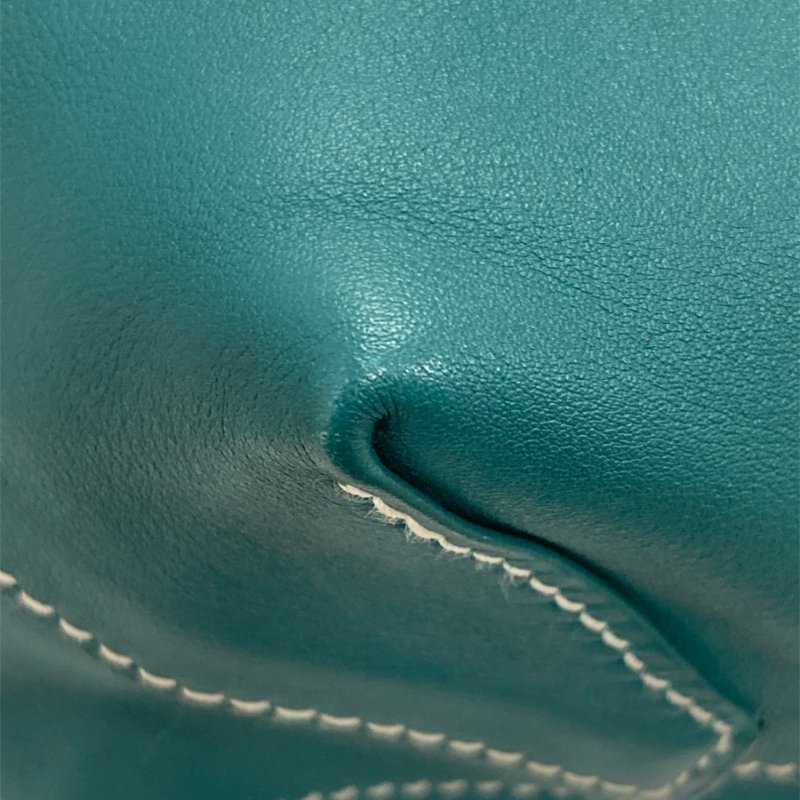 HERMES 愛馬仕 DOUBLE SENS28 雙面托特包 VAUX SWIFT皮革 海洋藍×深綠-10