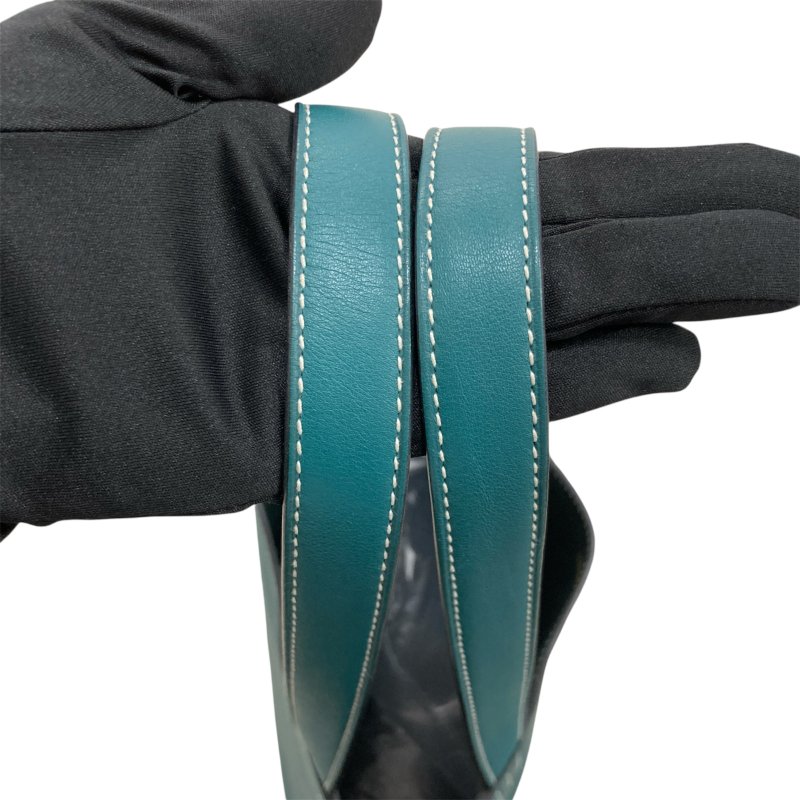 HERMES 愛馬仕 DOUBLE SENS28 雙面托特包 VAUX SWIFT皮革 海洋藍×深綠-11