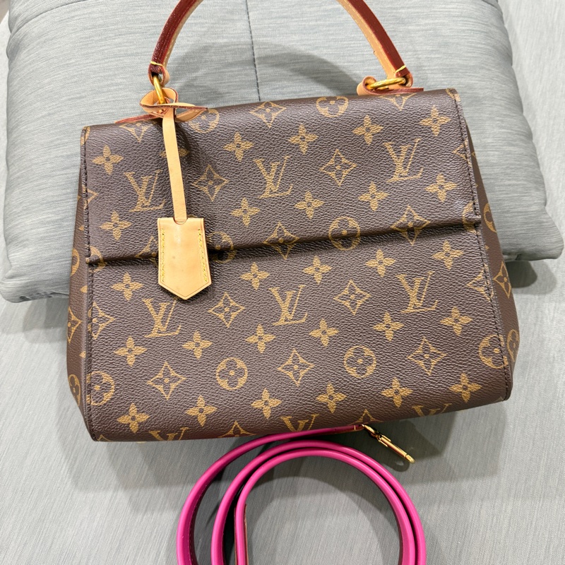 路易威登 LOUIS VUITTON Cluny BB 雙色背帶 手提 肩背包 M42738 晶片款 防塵袋原廠盒子-1
