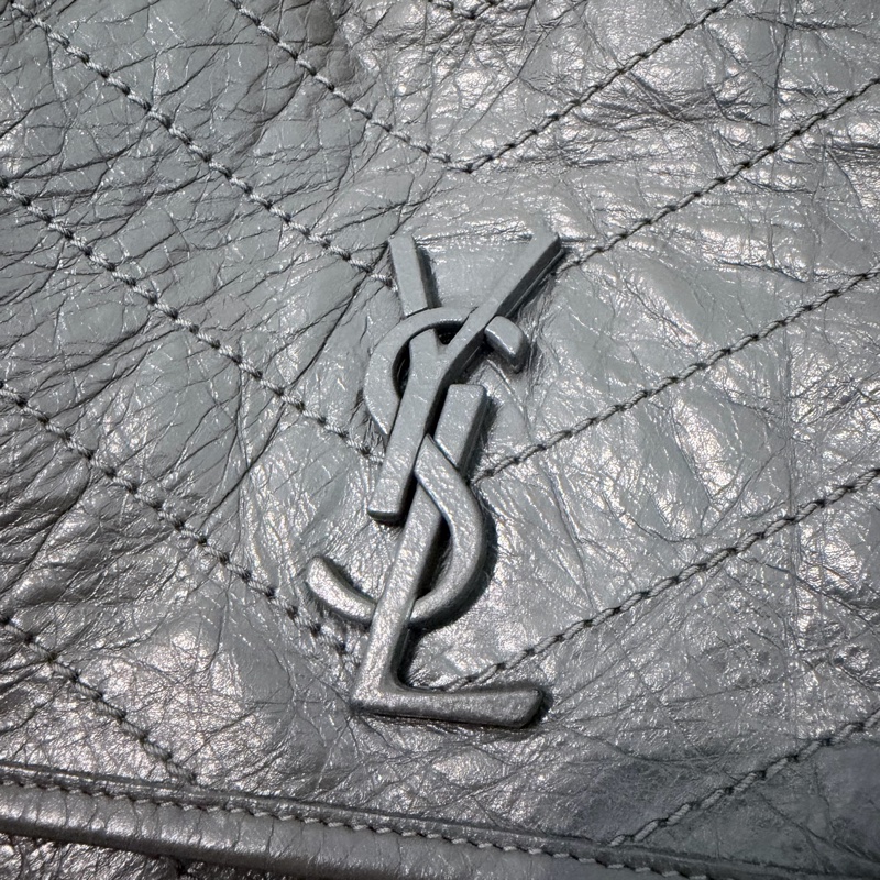 YSL Niki Medium Grey 聖羅蘭NIKI復古皮革中號 （灰色）-6