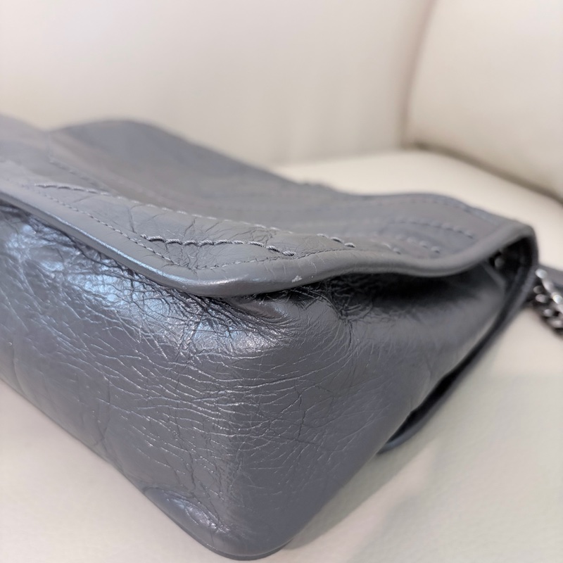 YSL Niki Medium Grey 聖羅蘭NIKI復古皮革中號 (灰色)-11