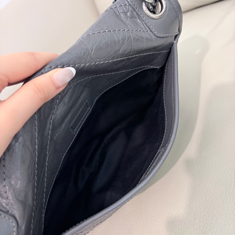 YSL Niki Medium Grey 聖羅蘭NIKI復古皮革中號 (灰色)-13