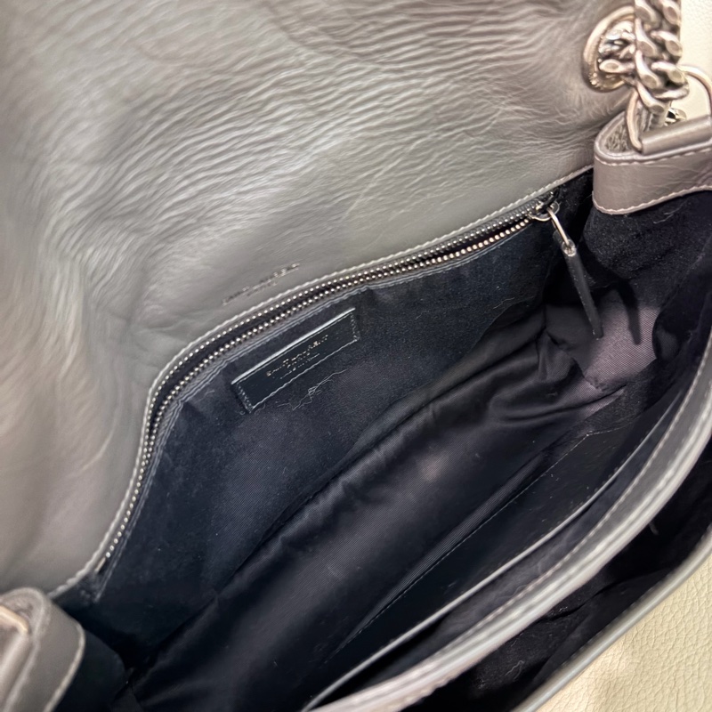 YSL Niki Medium Grey 聖羅蘭NIKI復古皮革中號 (灰色)-14